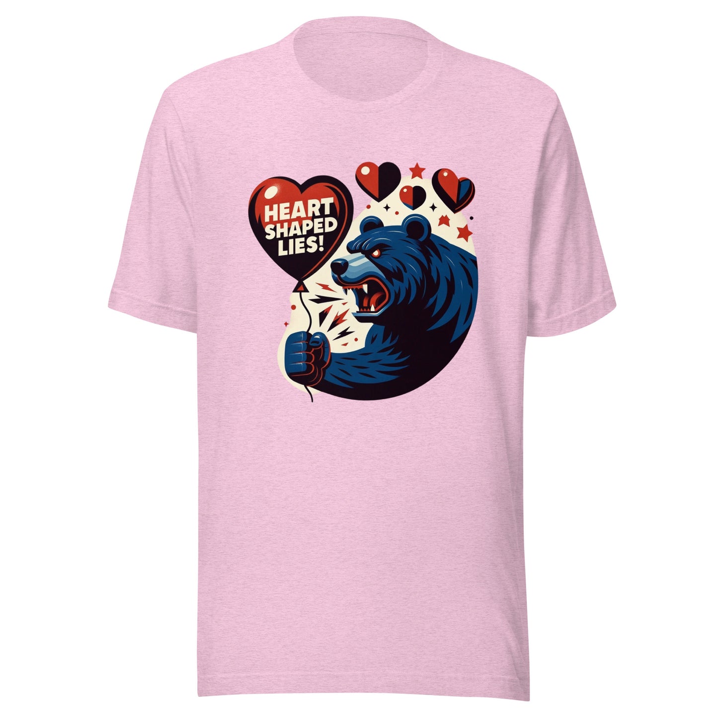 Heart Shaped Lies! Angry Love Bear Unisex t-shirt