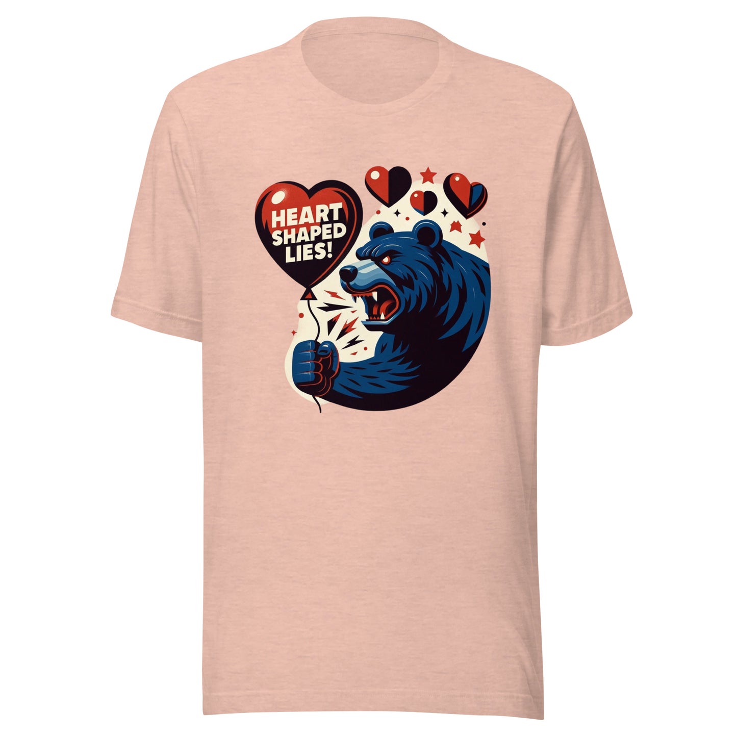 Heart Shaped Lies! Angry Love Bear Unisex t-shirt