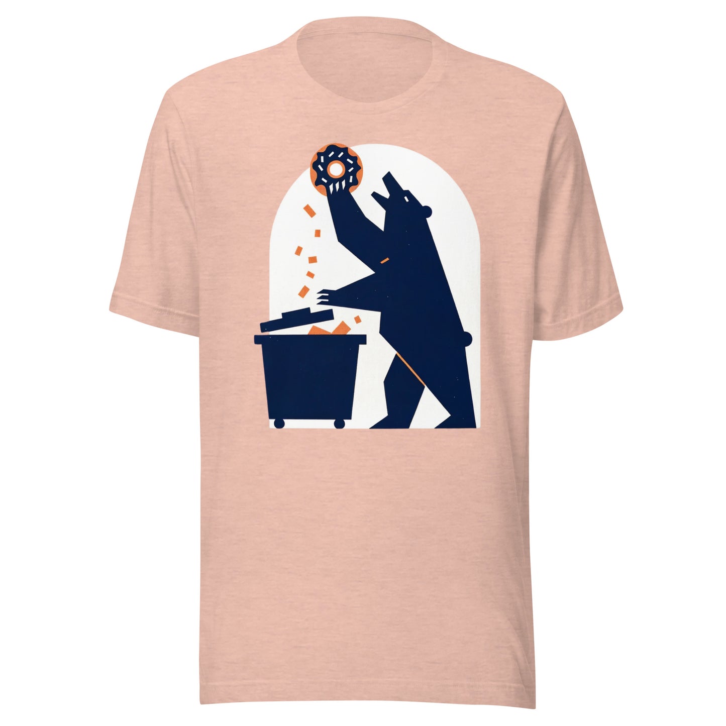 Bear Trash Diving with Donut Minimalistic Chicago Fan Tee - Unisex