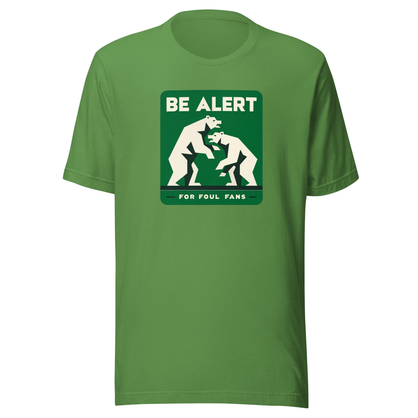 Green Fighting Bears "Be Alert for Foul Fans" Distressed Tee - Unisex