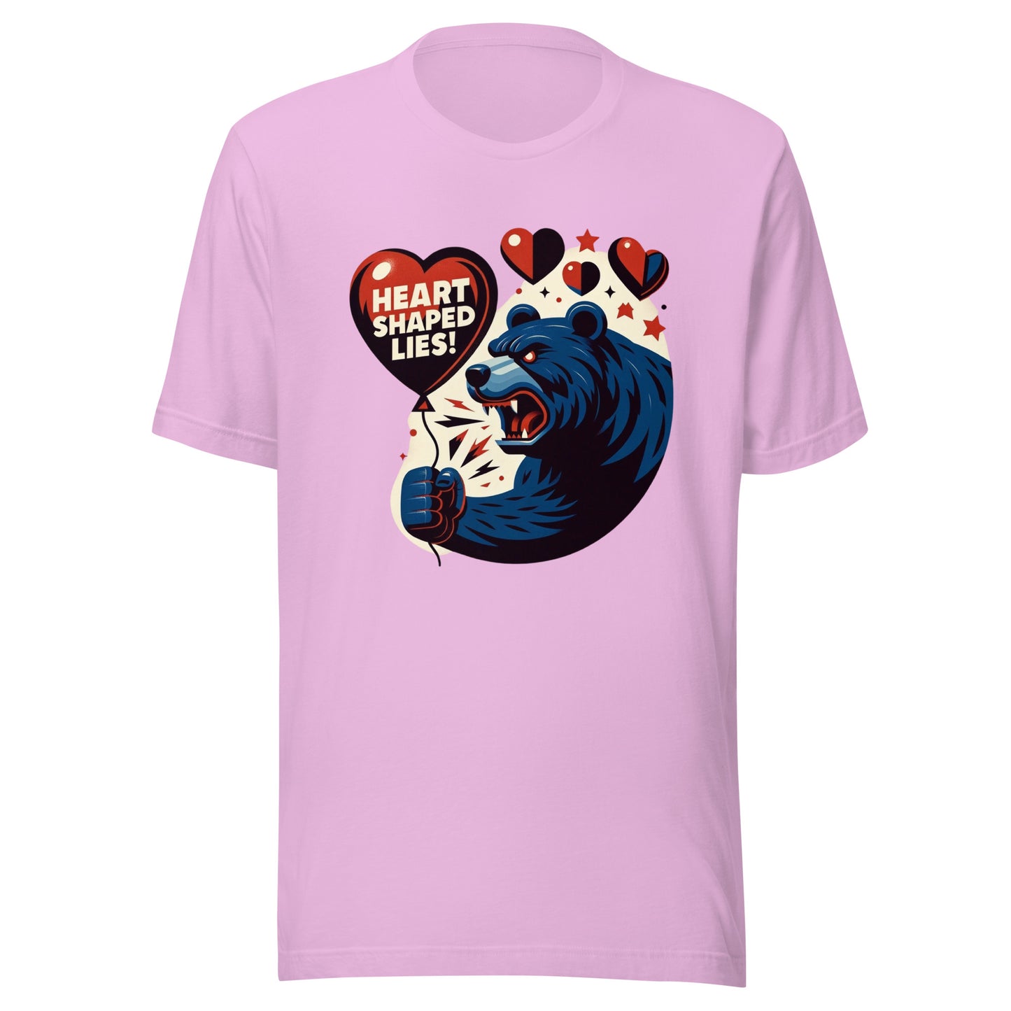 Heart Shaped Lies! Angry Love Bear Unisex t-shirt