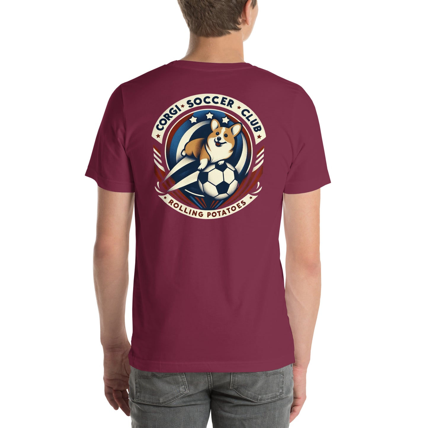 Corgi Soccer Club Rolling Potatoes Unisex t-shirt