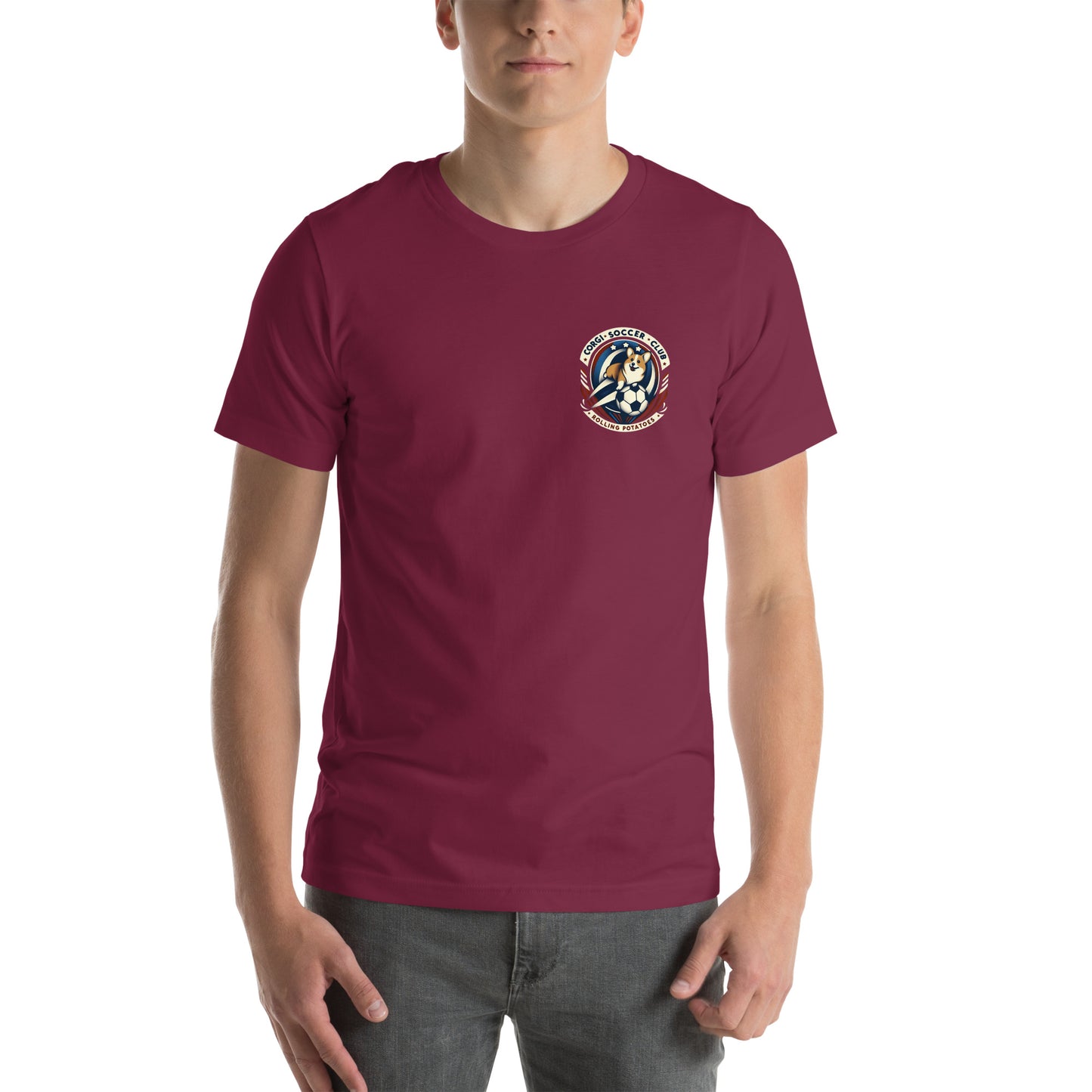 Corgi Soccer Club Rolling Potatoes Unisex t-shirt