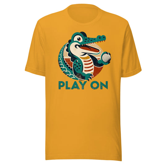 Golf Gator Play On Golfing Tee Unisex t-shirt