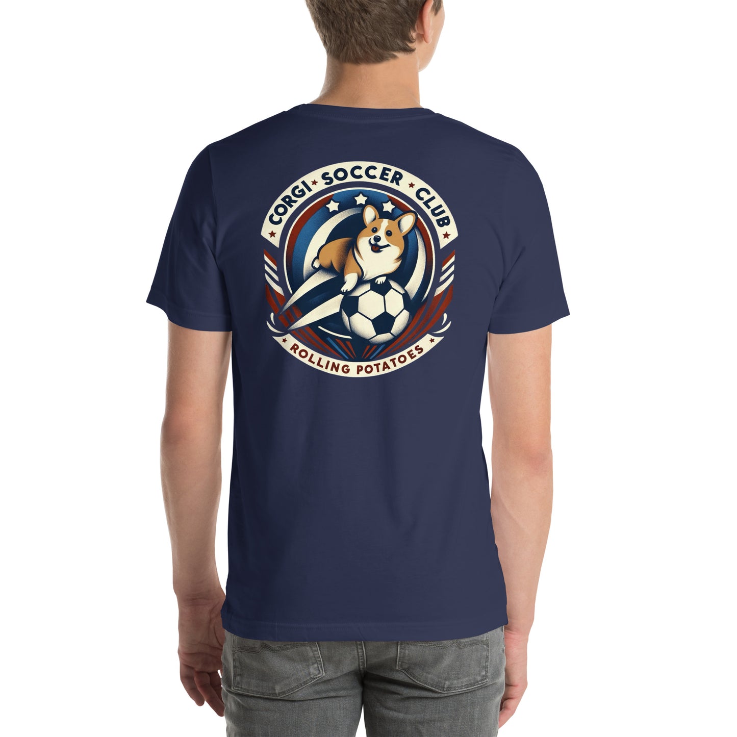 Corgi Soccer Club Rolling Potatoes Unisex t-shirt