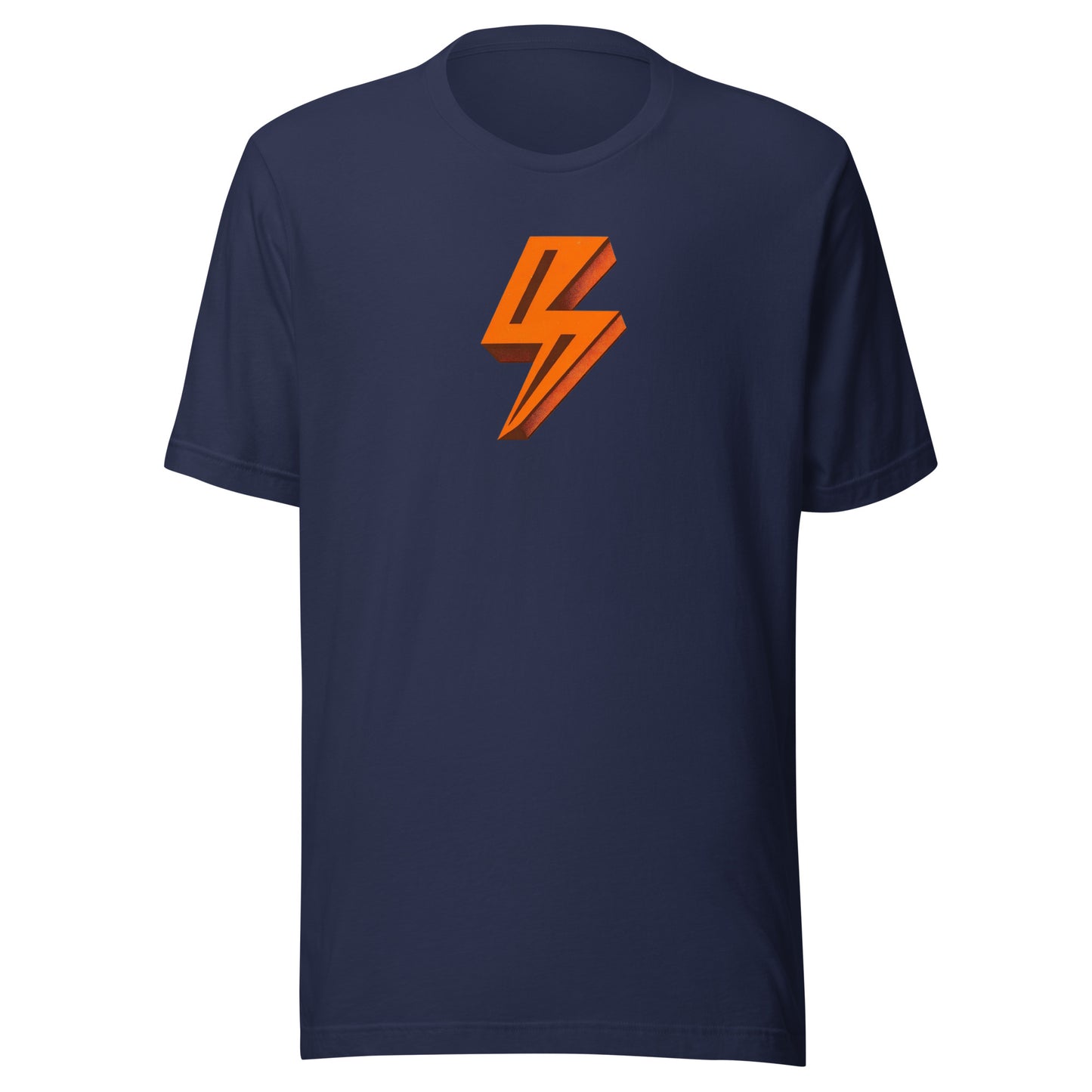 Bold Orange Lightning Bolt Distressed Graphic Tee - Unisex