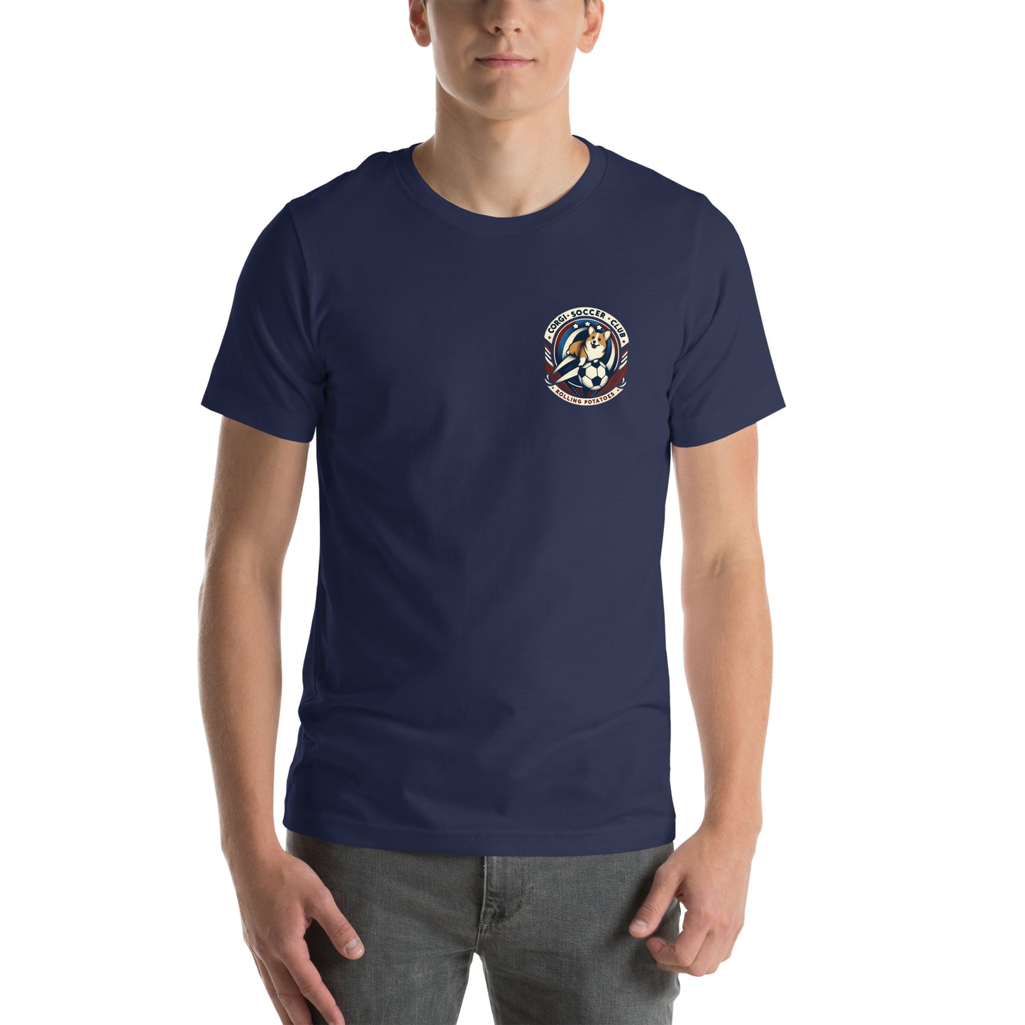 Corgi Soccer Club Rolling Potatoes Unisex t-shirt