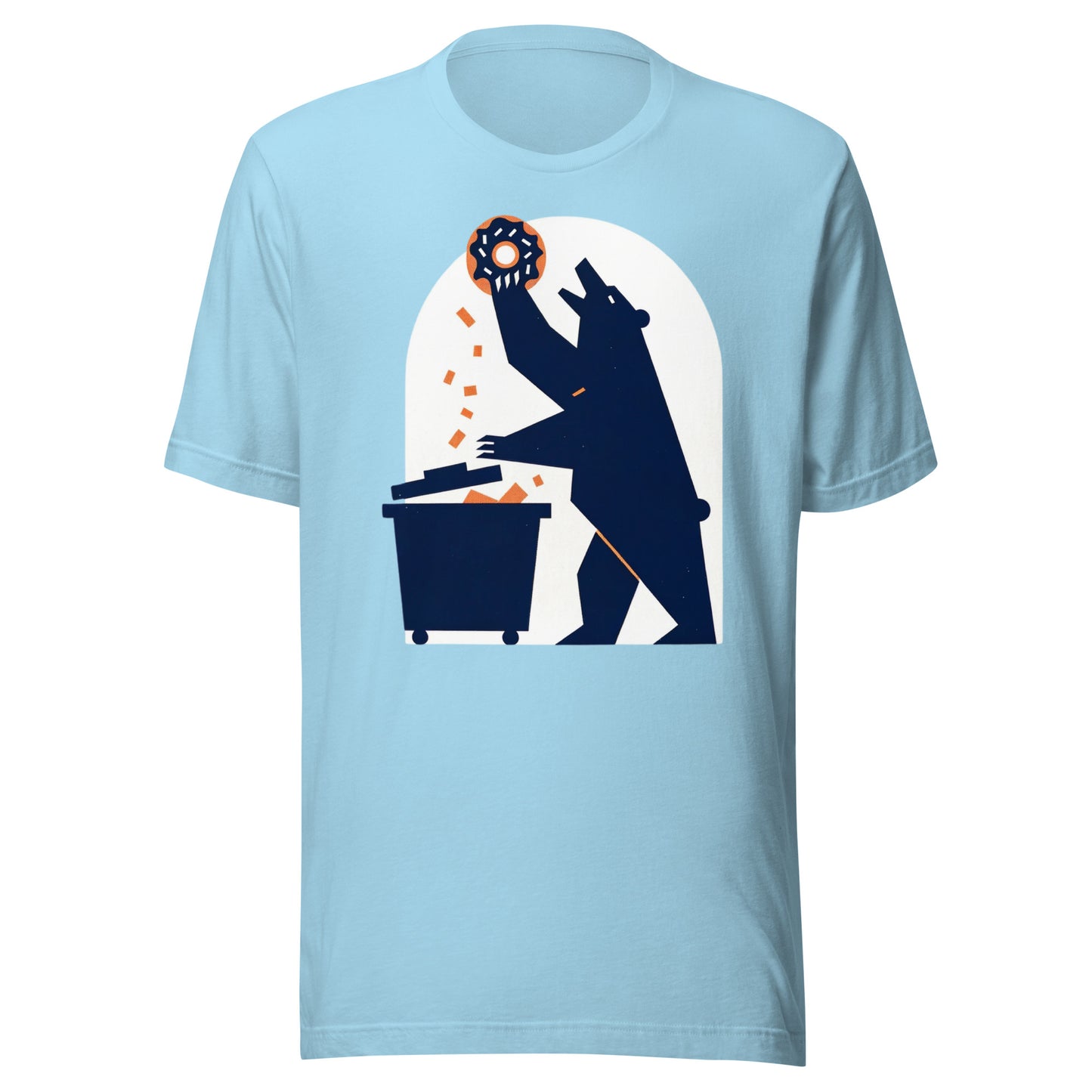 Bear Trash Diving with Donut Minimalistic Chicago Fan Tee - Unisex