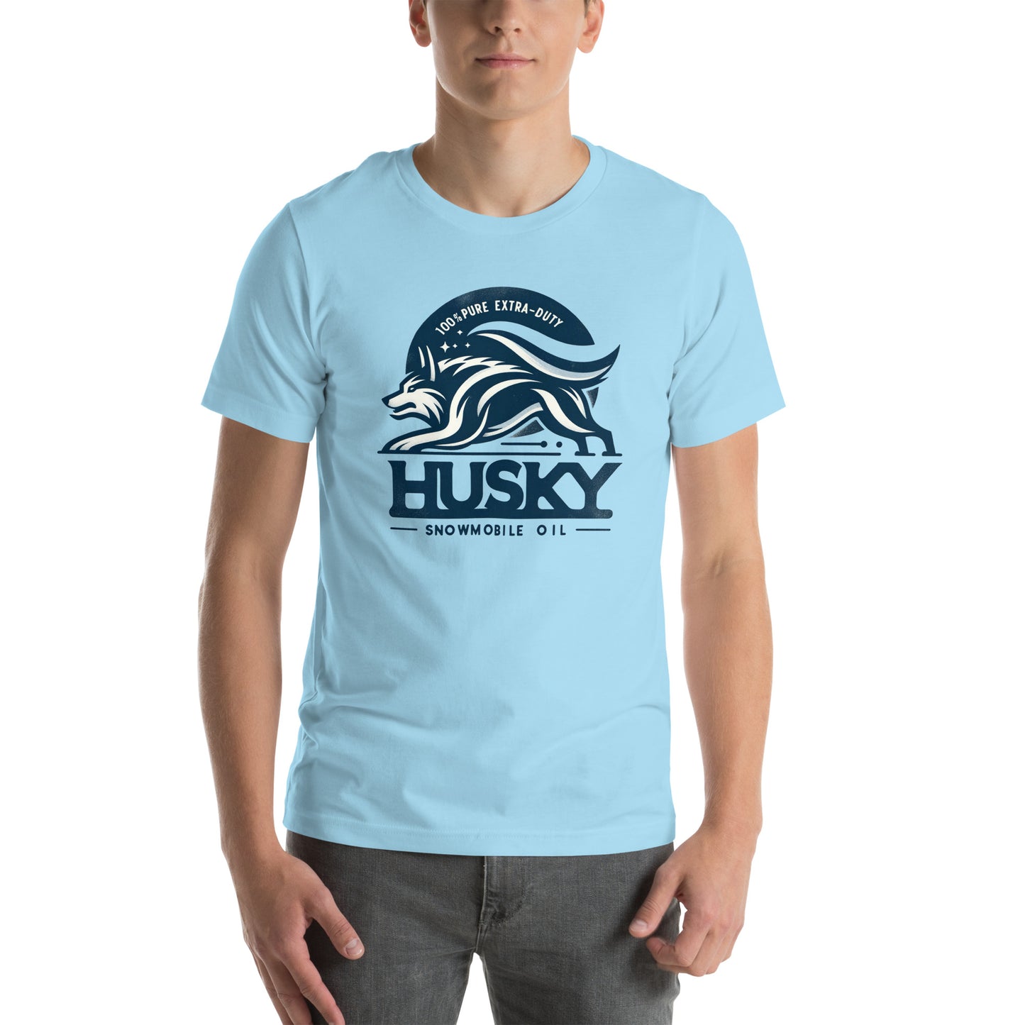 Husky Snowmobile Oil Graphic Unisex t-shirt