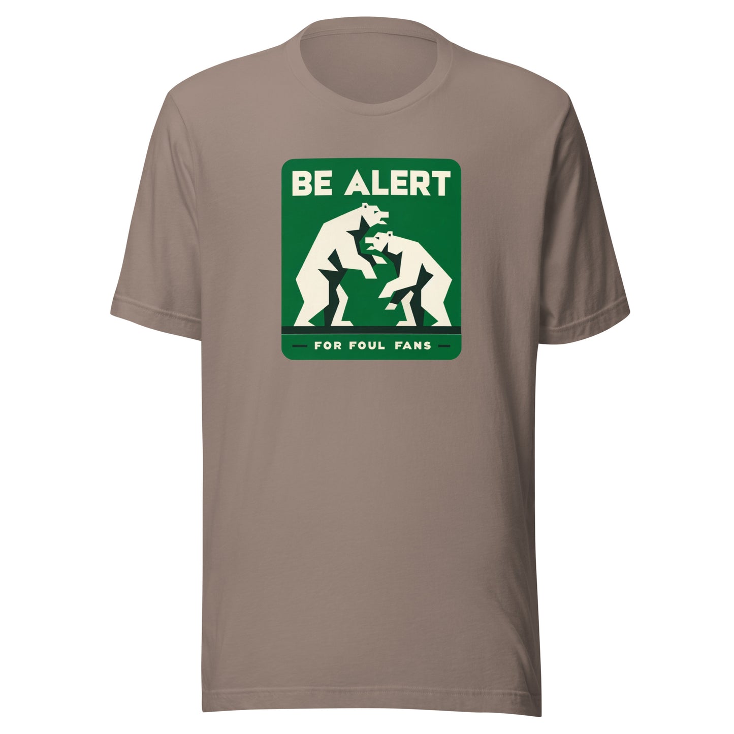 Green Fighting Bears "Be Alert for Foul Fans" Distressed Tee - Unisex