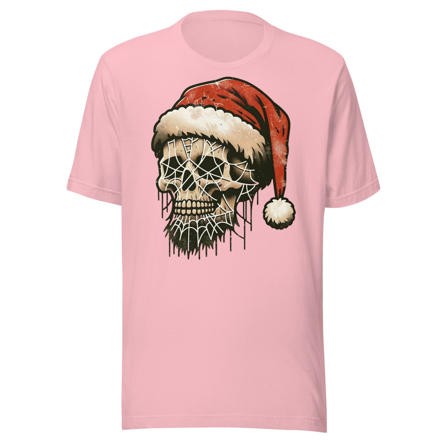 Halloween Leftovers: Christmas Skull with Vintage Santa Hat for a Spooky Holiday Vibe Unisex t-shirt