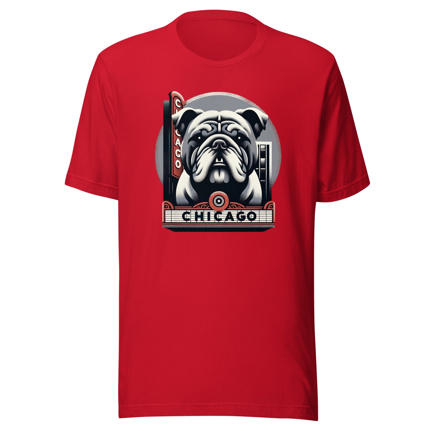 Iron Paws: Bulldog Dog Might - Chicago Strength Unisex t-shirt
