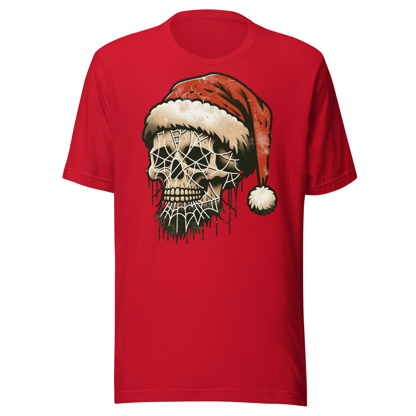 Halloween Leftovers: Christmas Skull with Vintage Santa Hat for a Spooky Holiday Vibe Unisex t-shirt