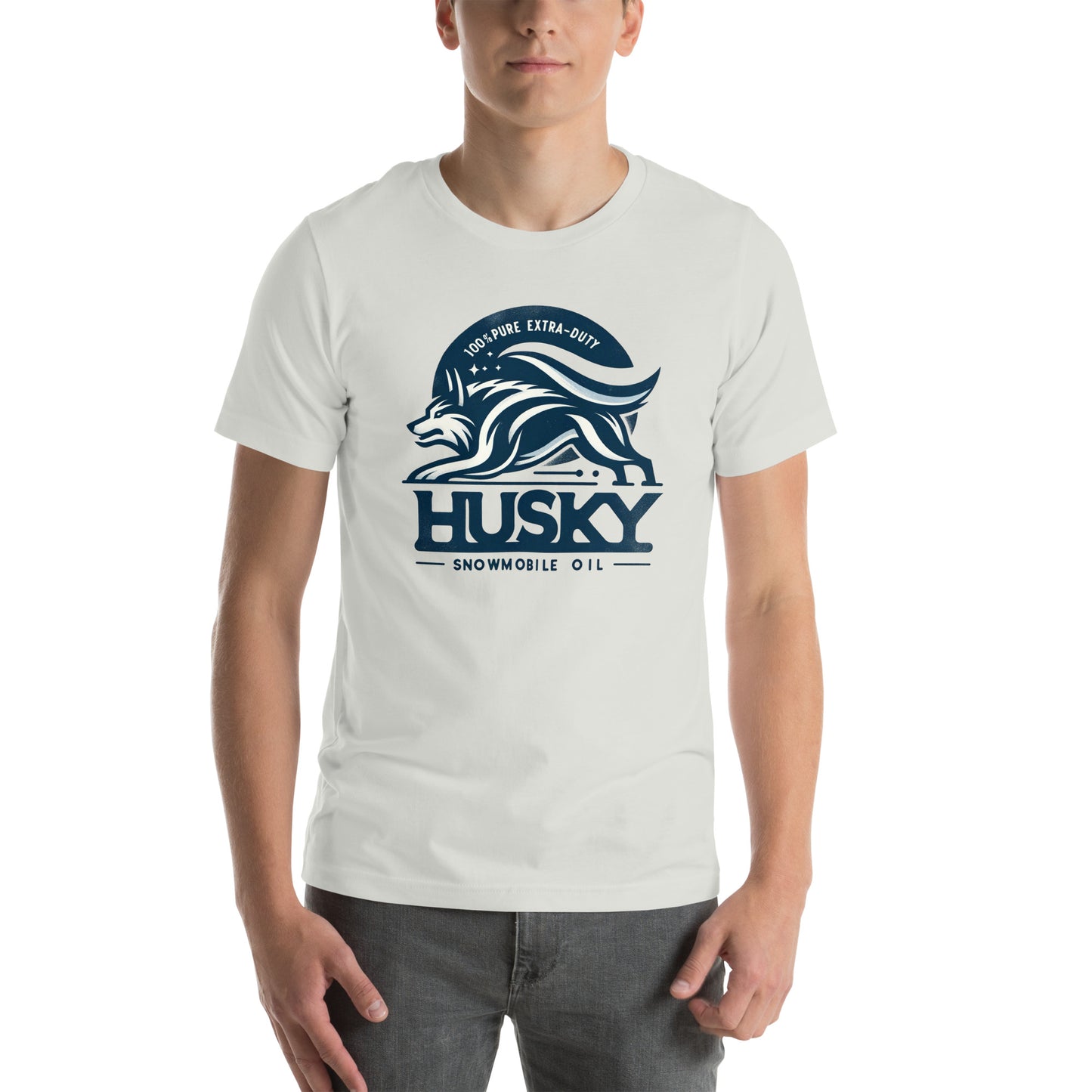 Husky Snowmobile Oil Graphic Unisex t-shirt