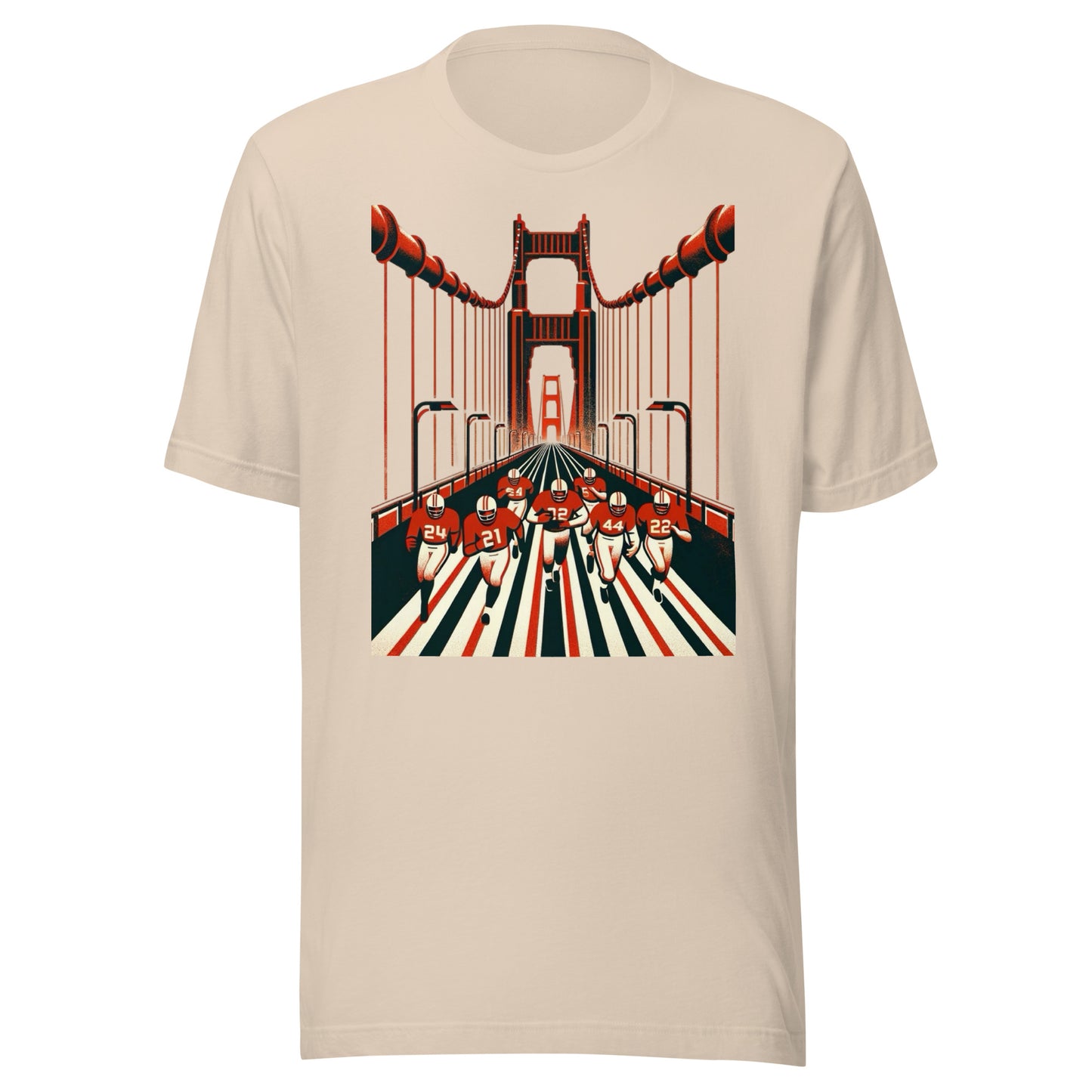 San Francisco Gridiron: Bridge Brigade - Retro Football Tapestry Series Unisex t-shirt