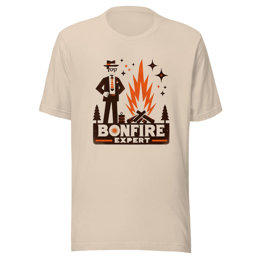 Bonfire Expert Camping Camp Fire Unisex t-shirt