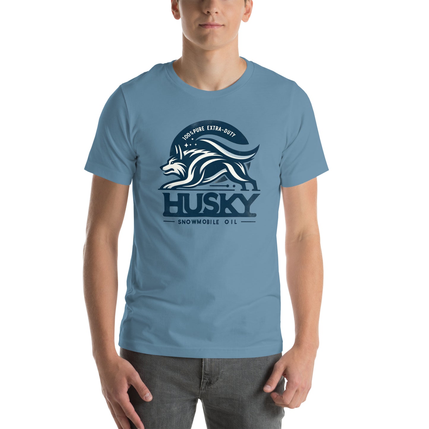 Husky Snowmobile Oil Graphic Unisex t-shirt