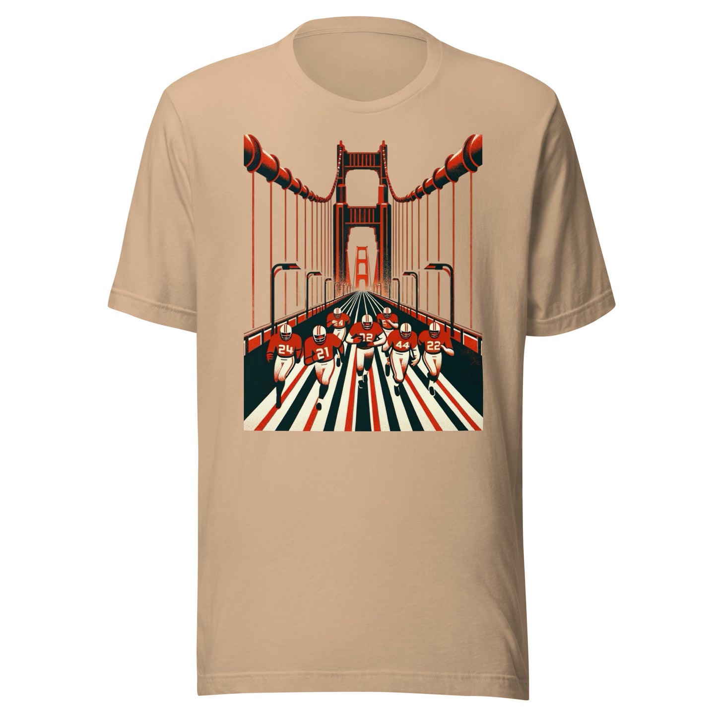 San Francisco Gridiron: Bridge Brigade - Retro Football Tapestry Series Unisex t-shirt