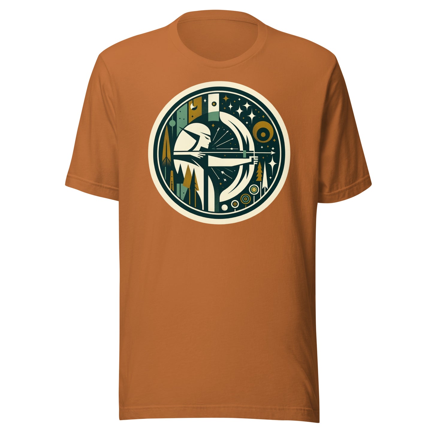 Elven Starshot: Precision Archery in the Enchanted Forest Unisex t-shirt