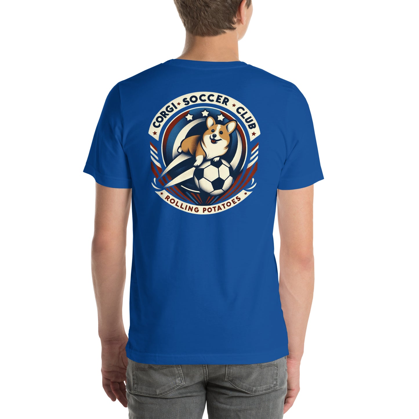 Corgi Soccer Club Rolling Potatoes Unisex t-shirt