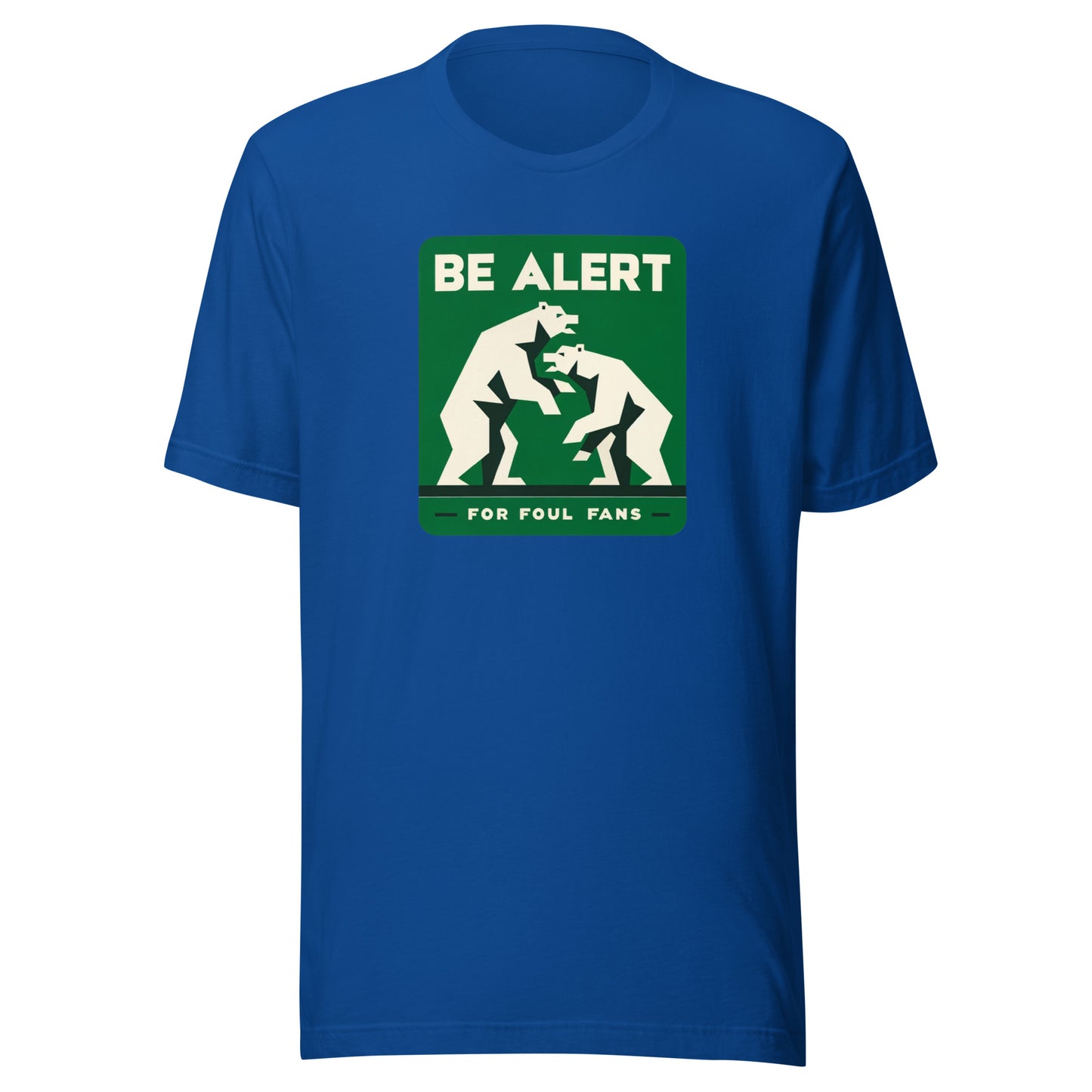 Green Fighting Bears "Be Alert for Foul Fans" Distressed Tee - Unisex