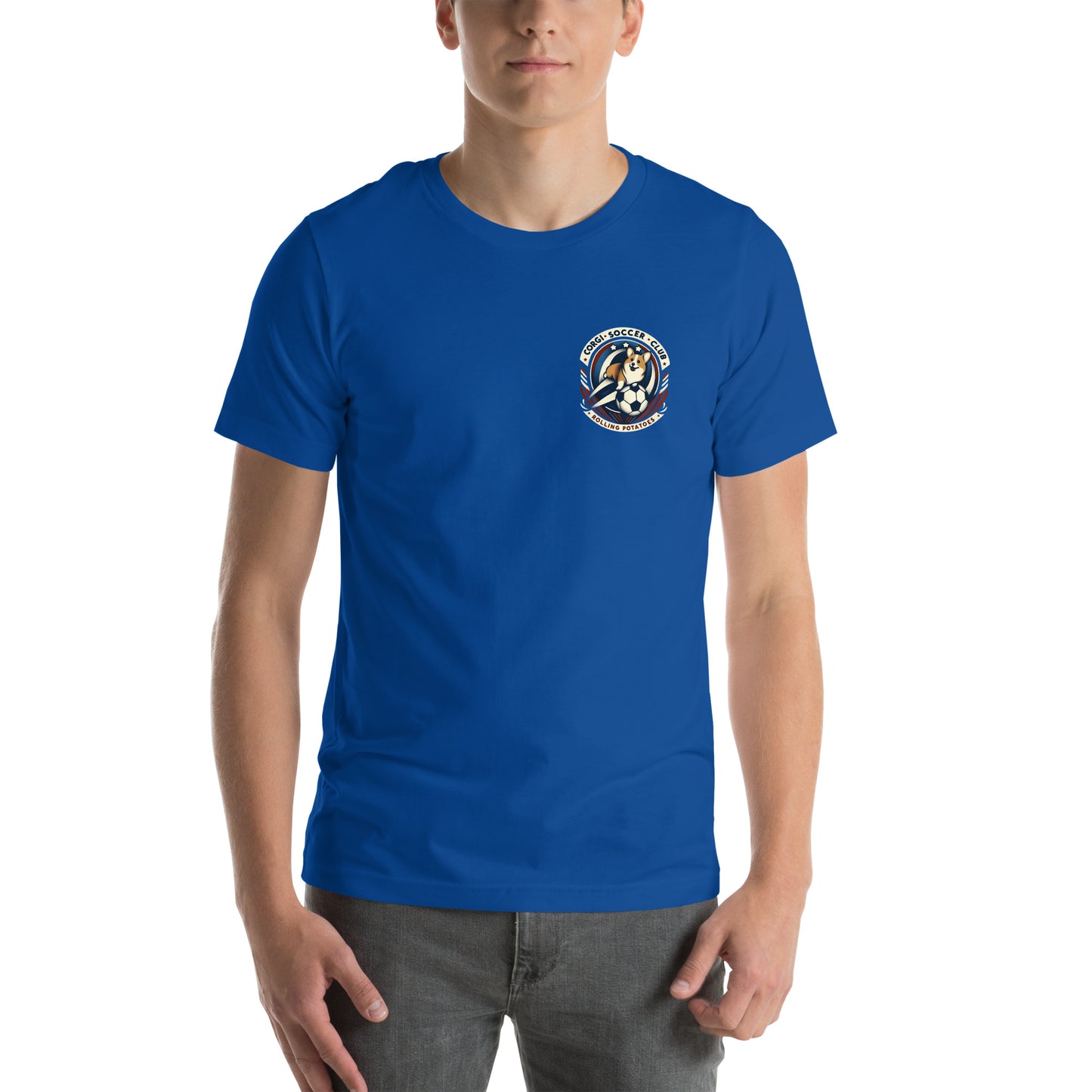 Corgi Soccer Club Rolling Potatoes Unisex t-shirt