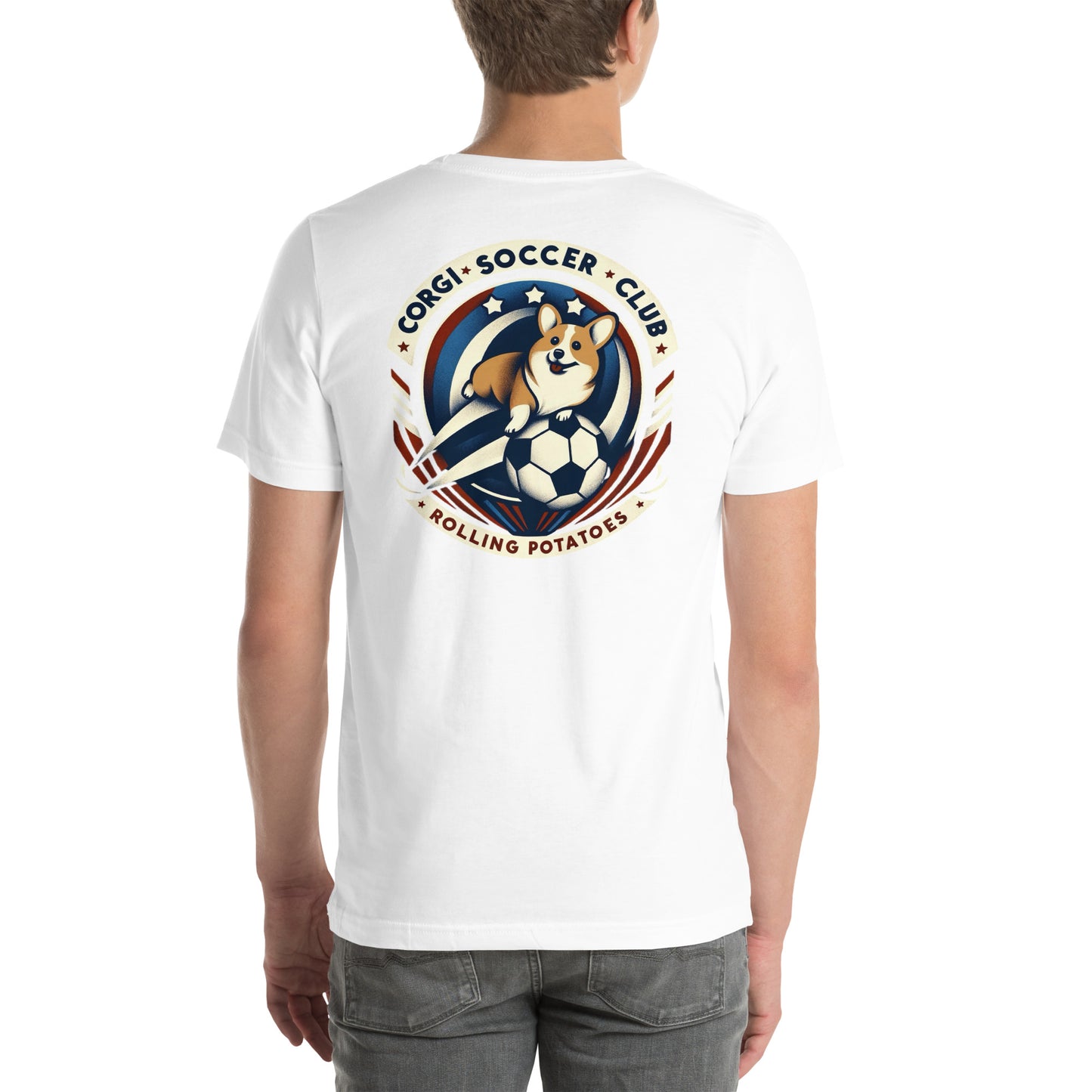 Corgi Soccer Club Rolling Potatoes Unisex t-shirt