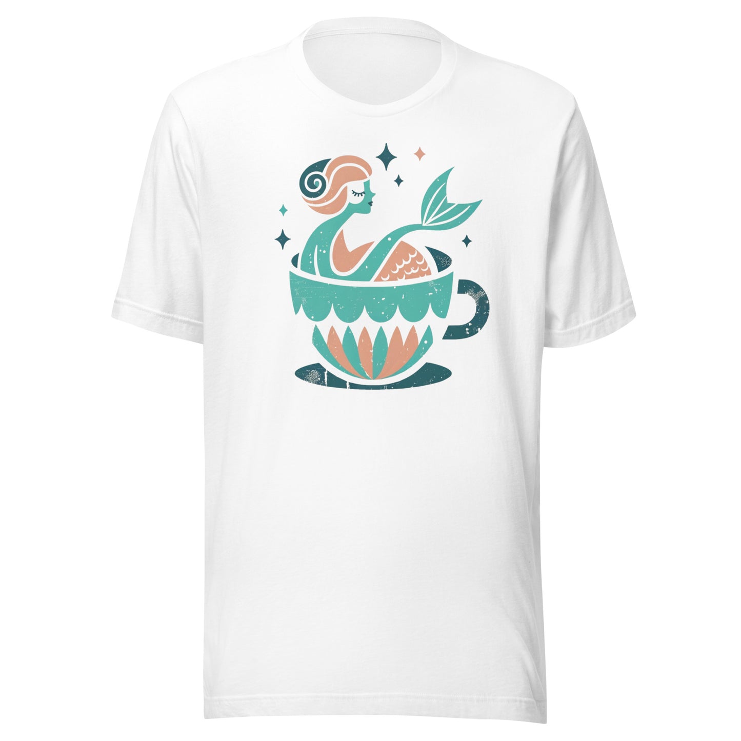 Mermaid in a Cup - Retro-Inspired Unisex Tee in Green & Pink
