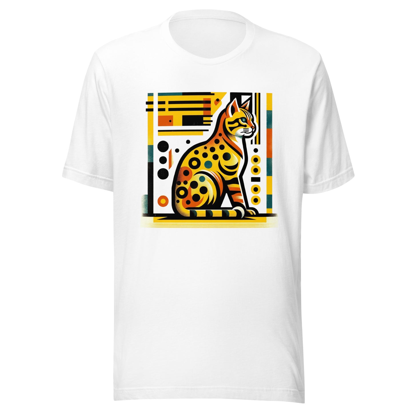 Iron Paws: The Spotted Spectacle - Yellow Bengal Cat Majesty Unisex t-shirt