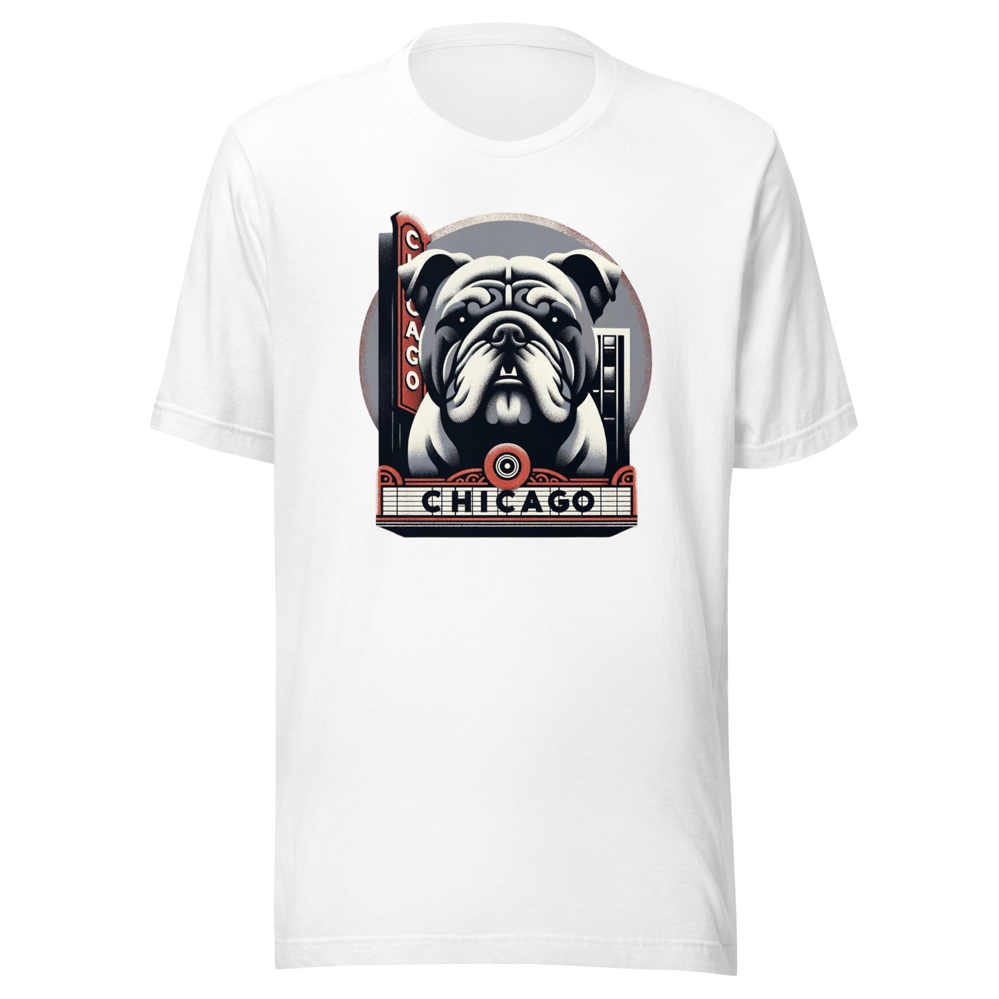 Iron Paws: Bulldog Dog Might - Chicago Strength Unisex t-shirt