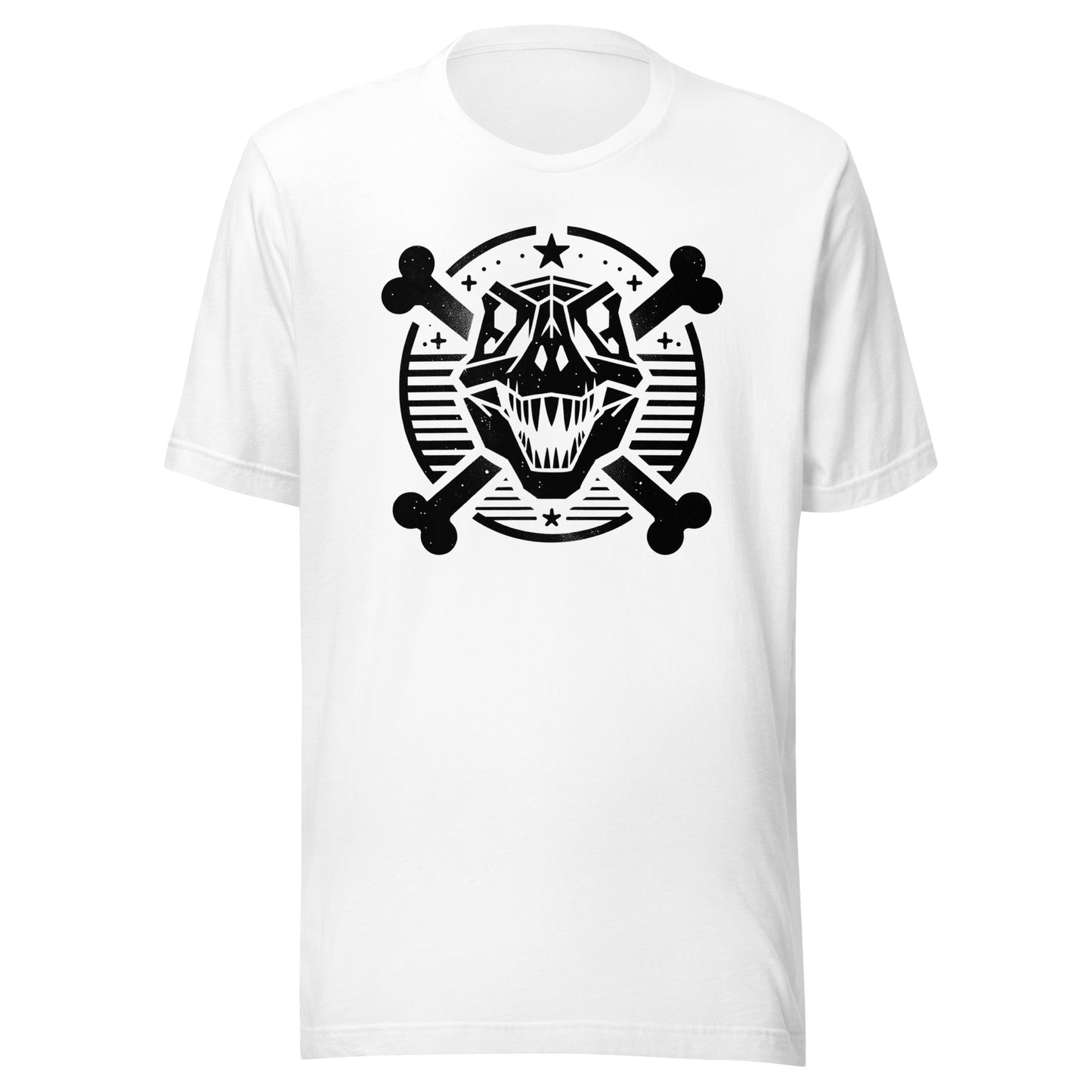 Danger Tyrannosaurus Skull and Crossbones Graphic Unisex t-shirt