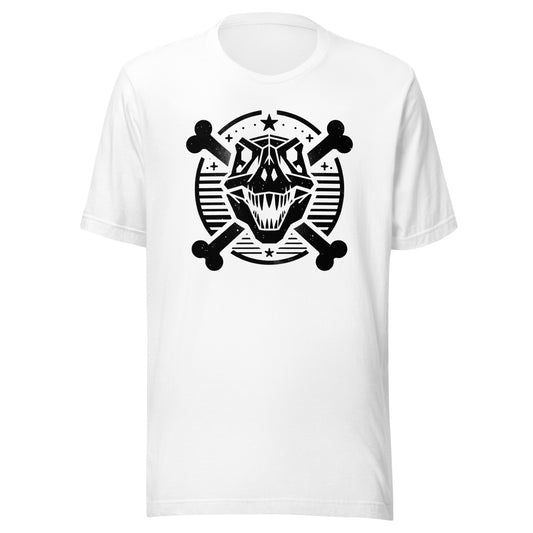 Danger Tyrannosaurus Skull and Crossbones Graphic Unisex t-shirt