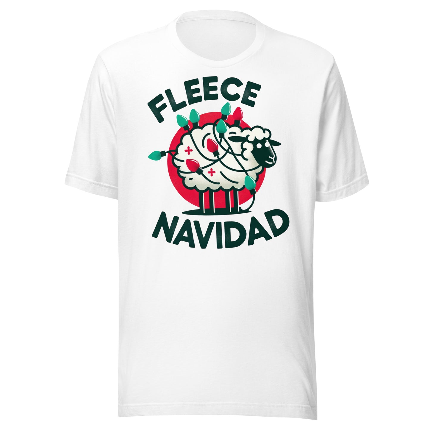 Fleece Navidad Sheep Graphic Unisex t-shirt