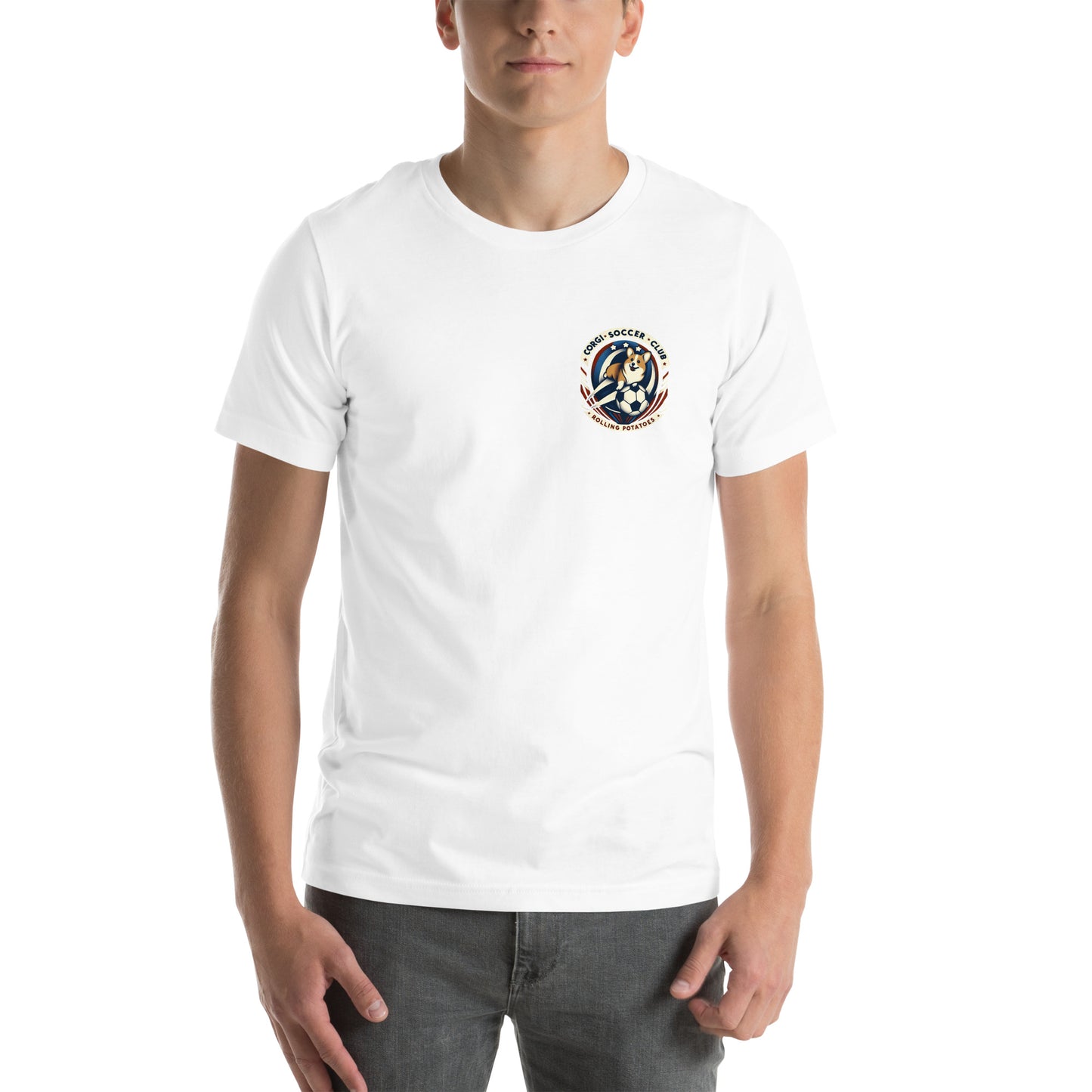 Corgi Soccer Club Rolling Potatoes Unisex t-shirt