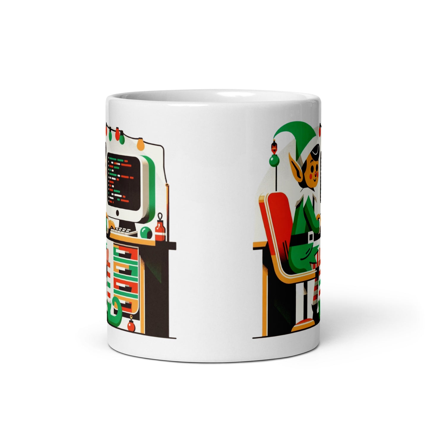 Elf Engineer: Coding the Christmas Cheer with Festive Software Solutions White glossy mug