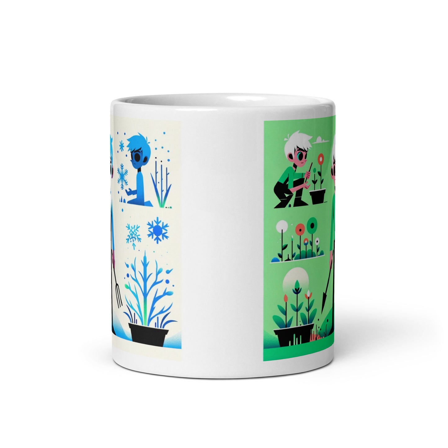 Jack Frost's Winter Garden: Cultivating Christmas Joy with Magical Plants White glossy mug