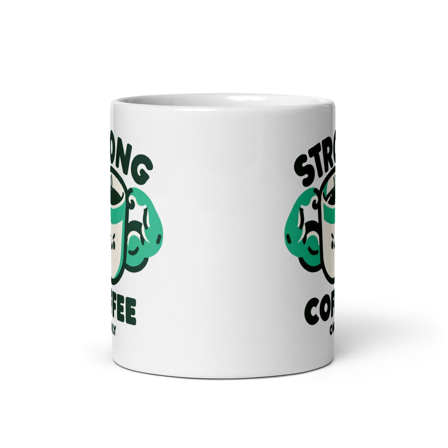 Strong Coffee Only: Mr. Buff Cup – White glossy mug