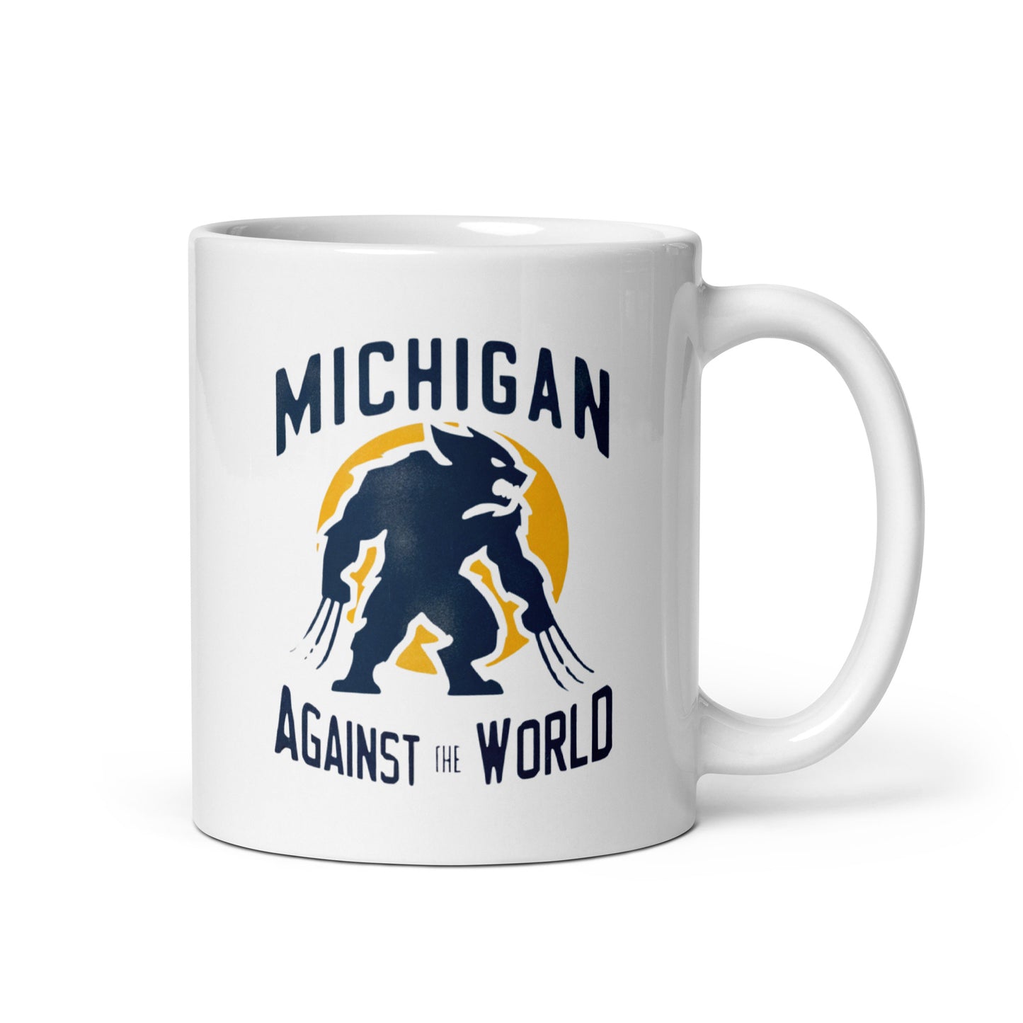 Michigan Against The World White glossy mug