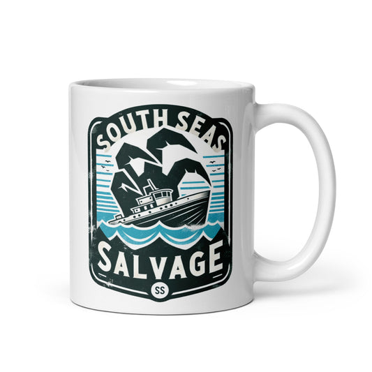South Seas Salvage Company Surviving Monster Attacks Since 1954  White glossy mug