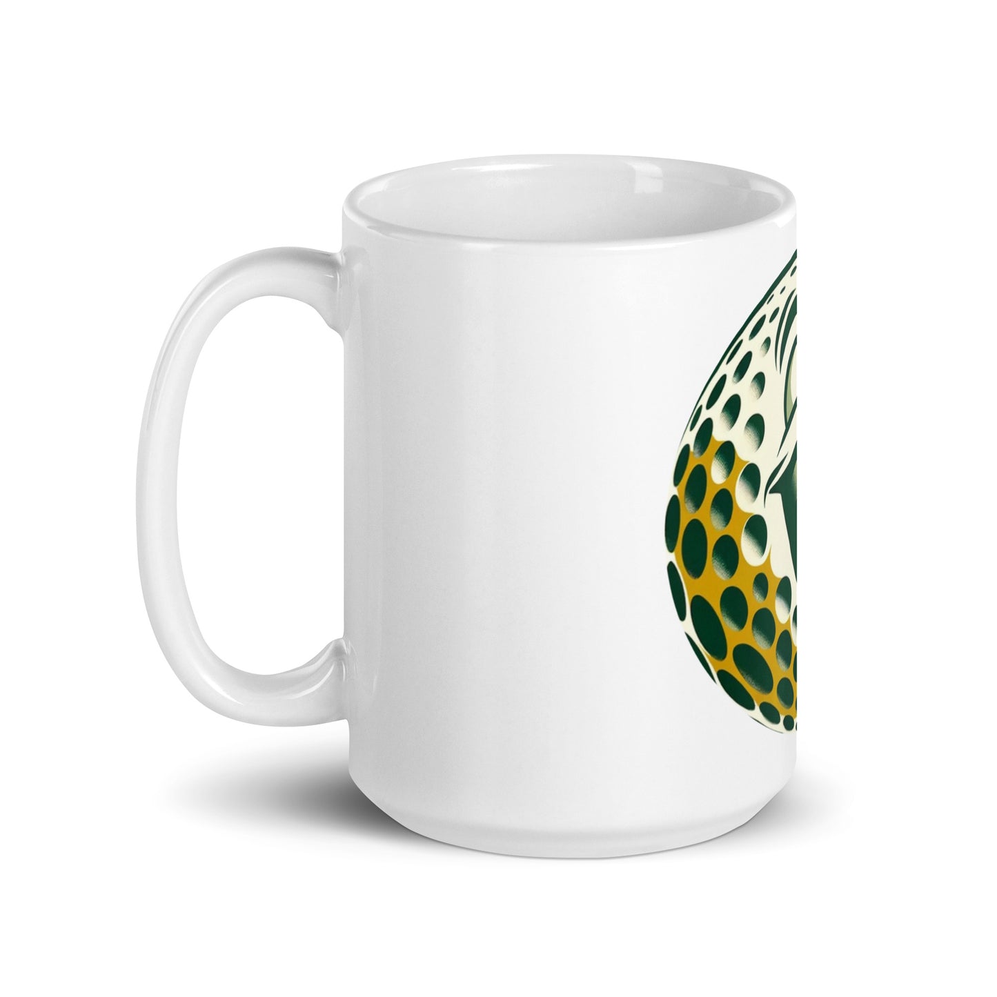 Overly Enthusiastic Golf Ball White glossy mug