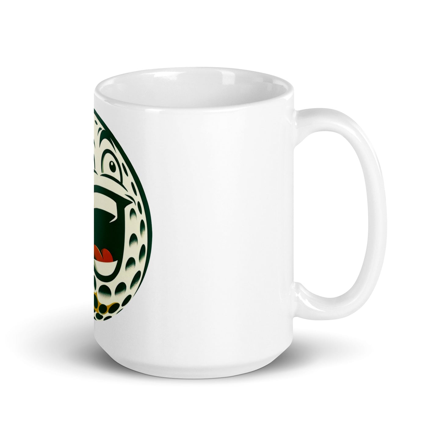Overly Enthusiastic Golf Ball White glossy mug