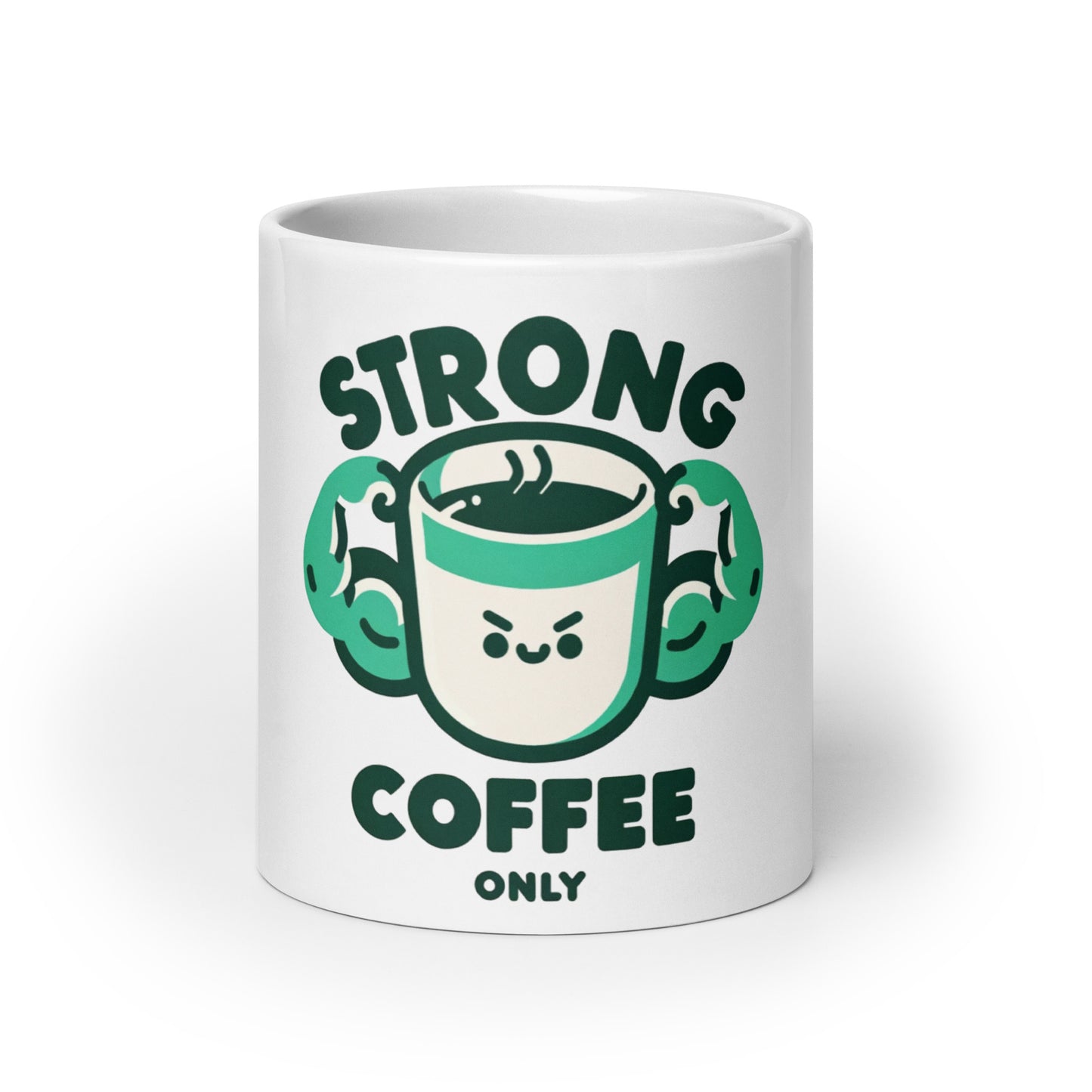 Strong Coffee Only: Mr. Buff Cup – White glossy mug