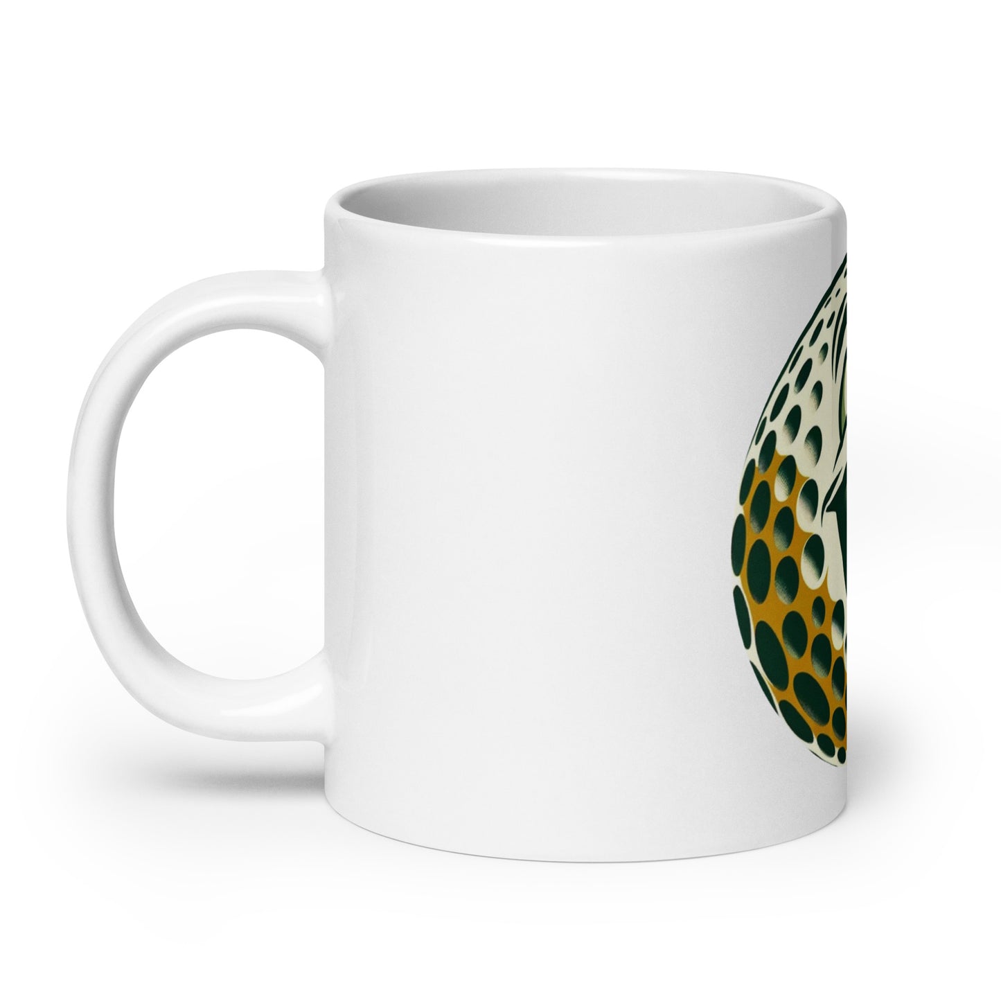 Overly Enthusiastic Golf Ball White glossy mug