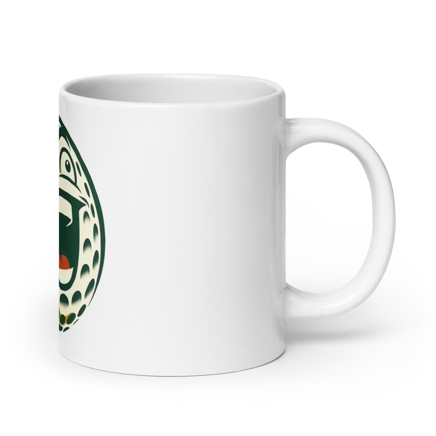 Overly Enthusiastic Golf Ball White glossy mug