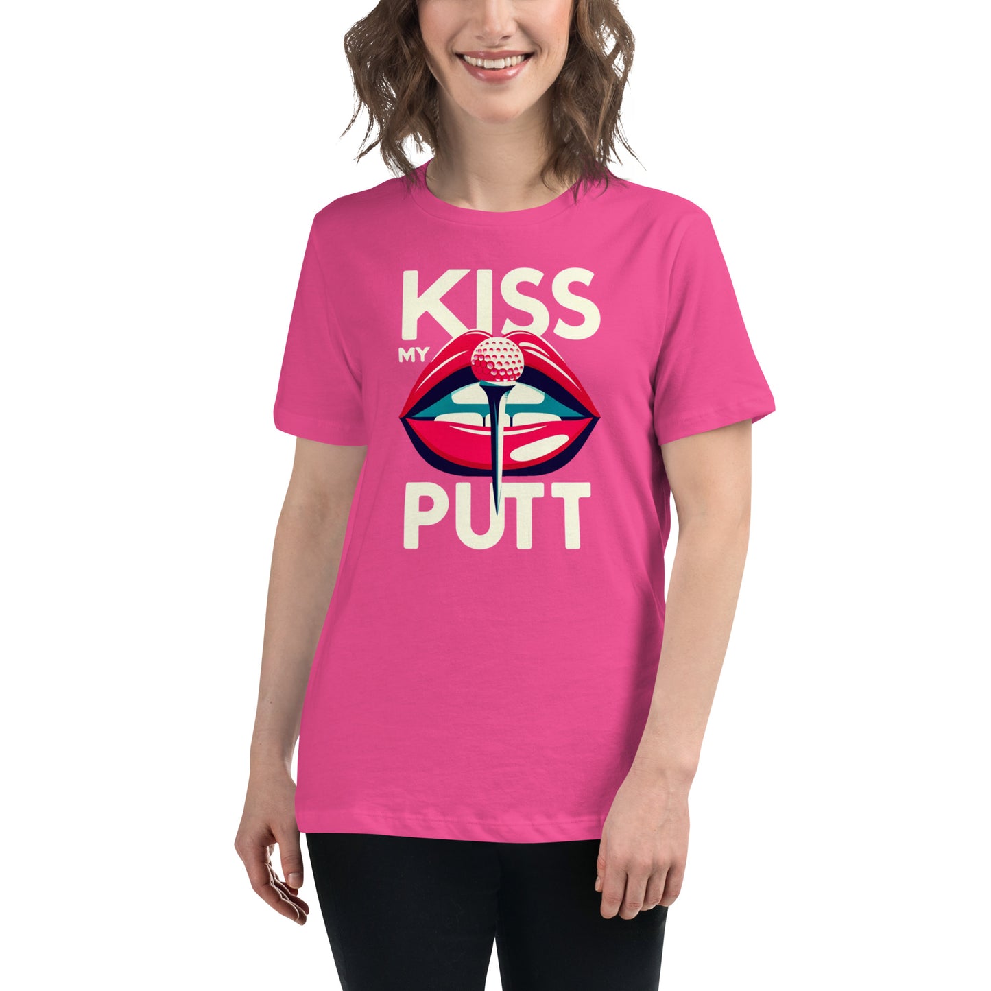 Kiss My Putt Women's Golf Relaxed T-Shirt
