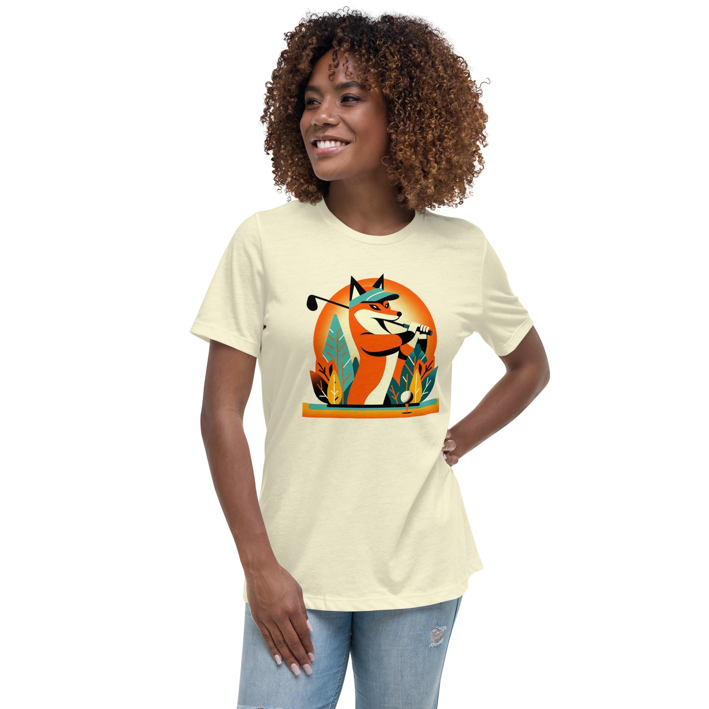 Golf Girl Minimalist Fox on the Fairway - Women’s Relaxed T-Shirt