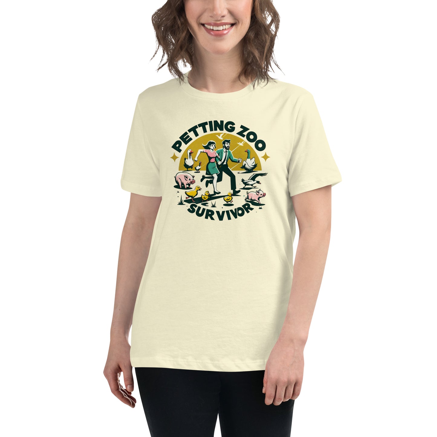 Petting Zoo Survivor Graphic Women's Relaxed T-Shirt