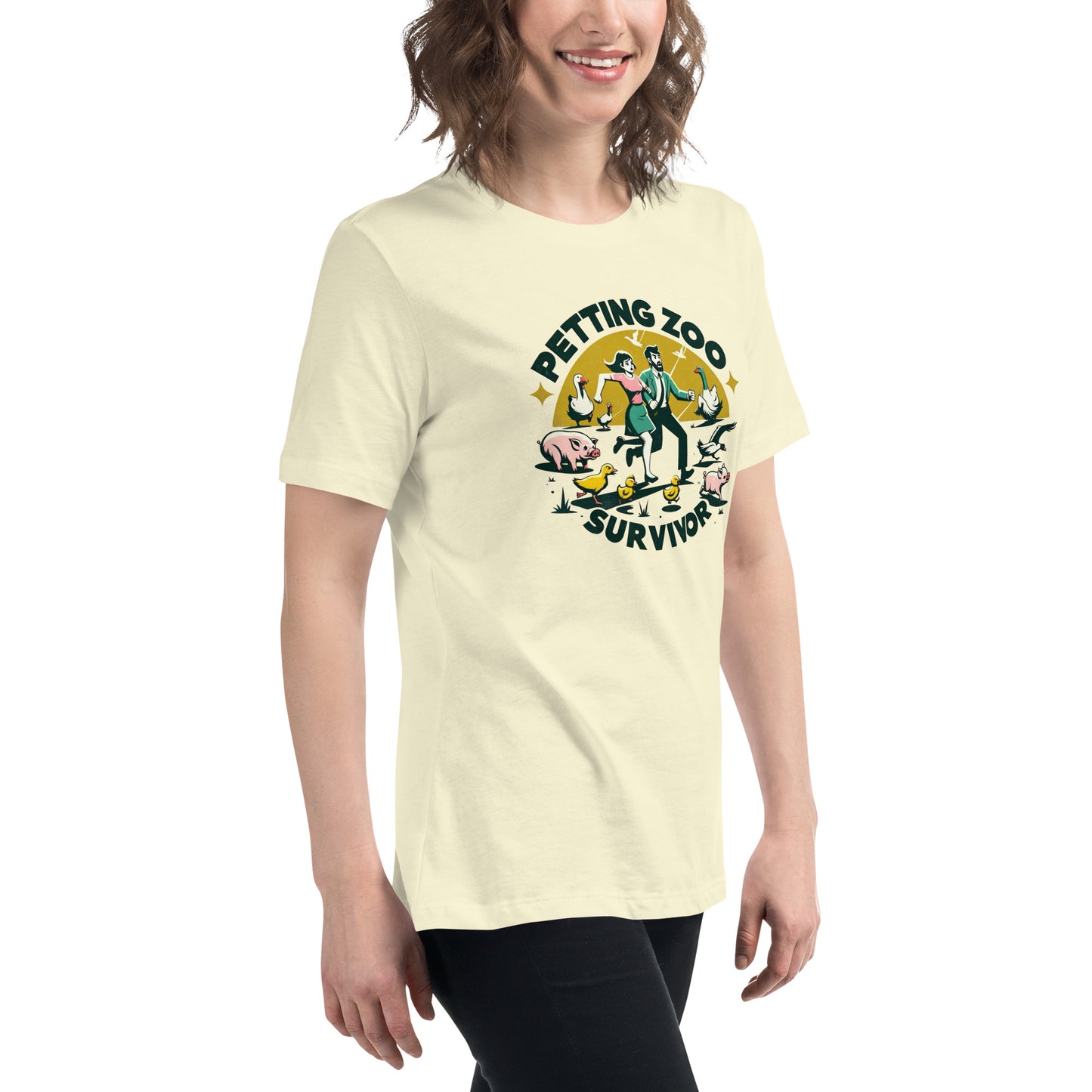 Petting Zoo Survivor Graphic Women's Relaxed T-Shirt