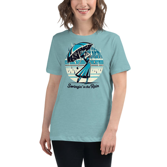 Swinging in the Rain Women's Golf Relaxed T-Shirt