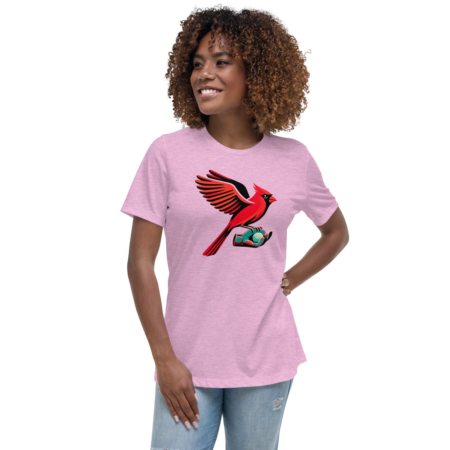 Golf Girl Minimalist Cardinal Birdie - Women’s Relaxed T-Shirt